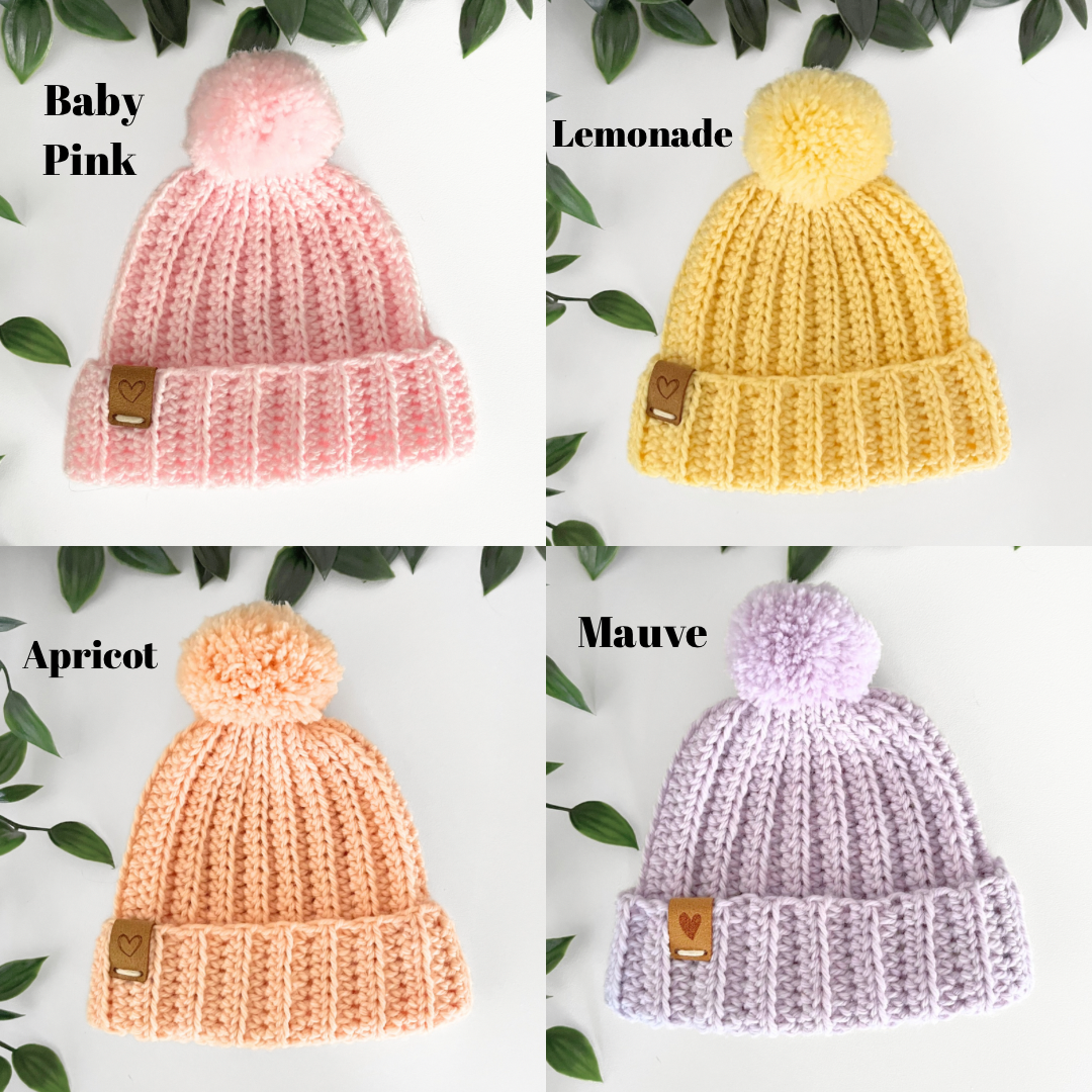 Pastel Beanie (Child sizes, 12 colours)