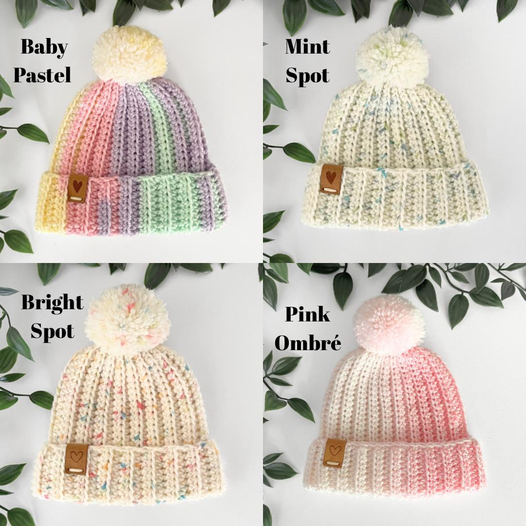 Pastel Beanie (Child sizes, 12 colours)